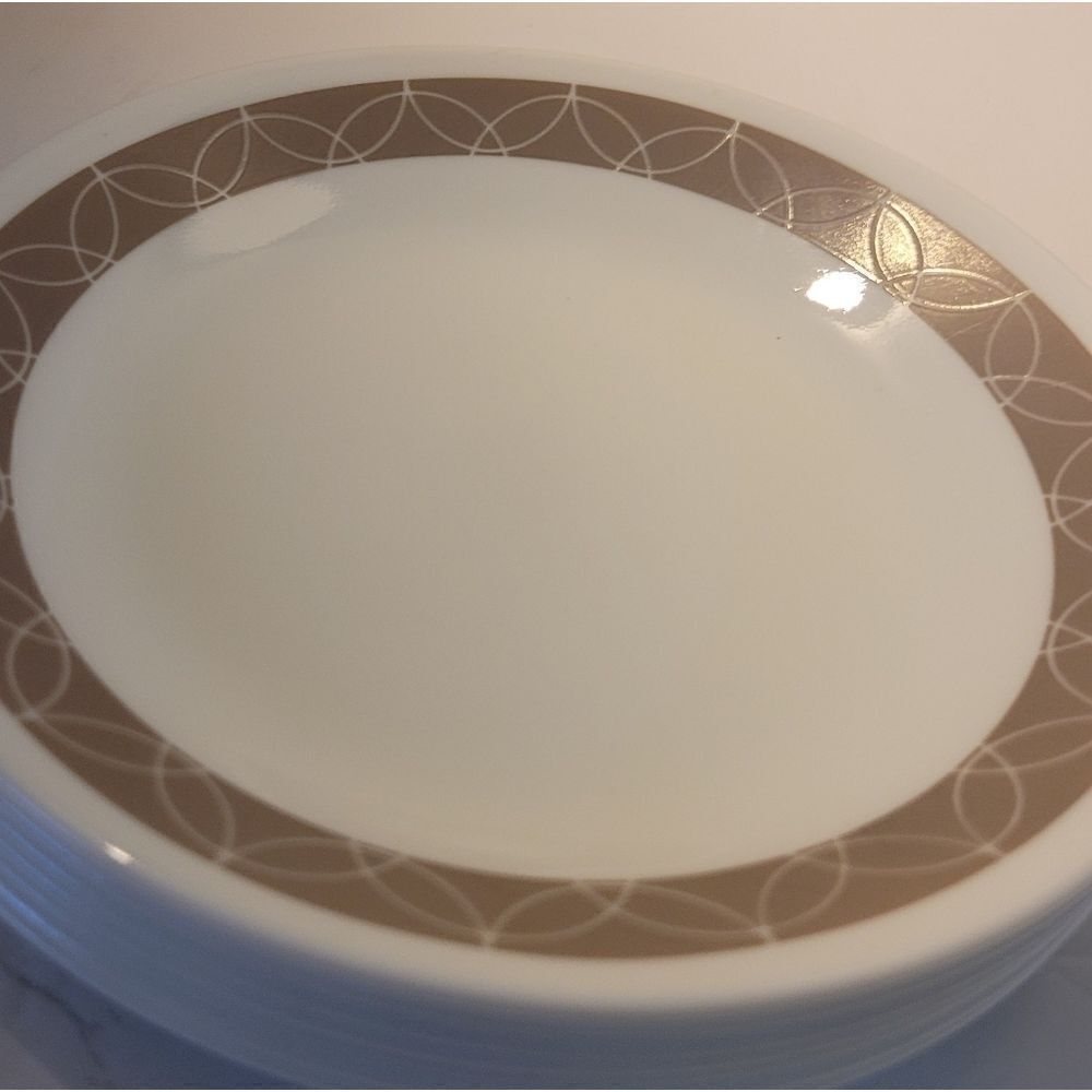 6 Corelle Sand Sketch bread and butter plate 6.75ins tan Excellent condition